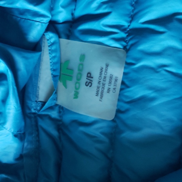 Woods women's water repellant down light puffer jacket teal green small - Picture 5 of 13